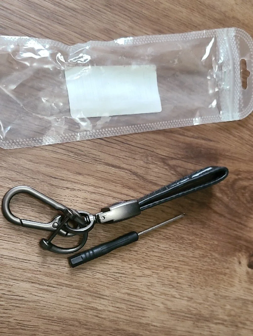 NEW! Black Leather Corvette Keychain Strap with Metal Clip